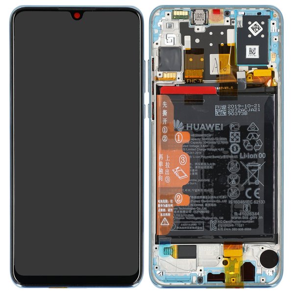 Lcd + Touch + Frame + Batteria Per Mar-L01A, Mar-L21A, Mar-Lx1A Huawei P30 Lite - Breathing Crystal