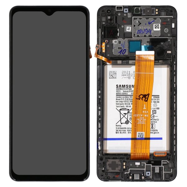 LCD + Touch + Frame + Batteria per A125F Samsung Galaxy A12 GH82-24709A - nero