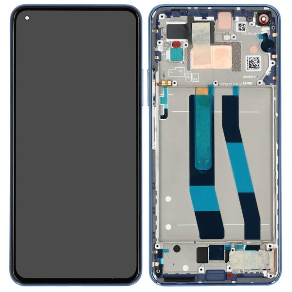 Schermo LCD + touch + frame per Xiaomi Mi 11 Lite 4G M2101K9AG 5600040K9A00 Service Pack Blue Originale