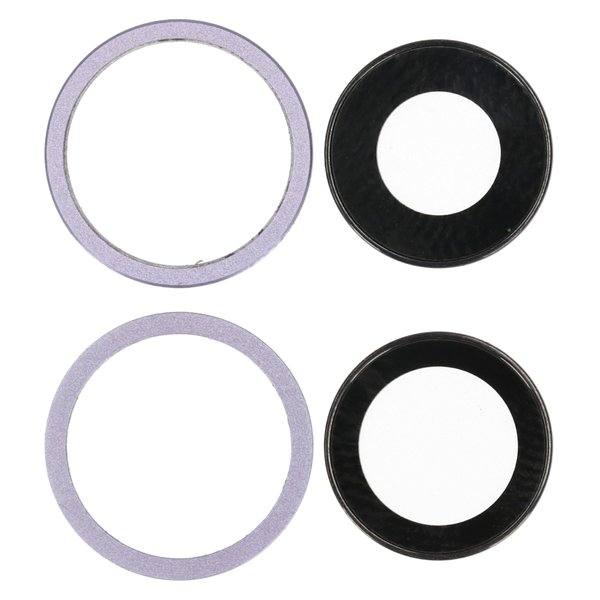 Set vetrino fotocamera + Frame per A2399, A2403 Apple iPhone 12, 12 mini - viola