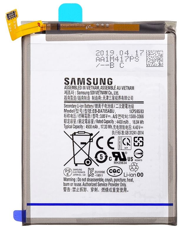 Samsung Batteria Li-Ion Per A705F Galaxy A70 Gh82-19746A Eb-Ba705Abu