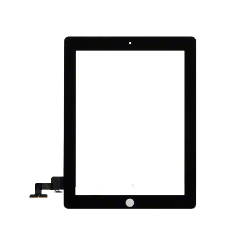 Vetro Touch Screen Per Apple Ipad 2 Nero Biadesivo (No Tasto Home)