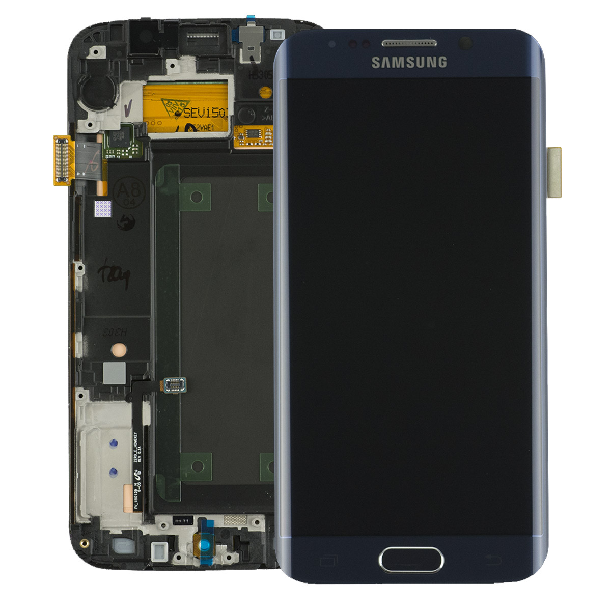 Display Lcd Schermo Con Cornice Per Samsung Galaxy S6 Edge Nero-Blu Gh97-17162A