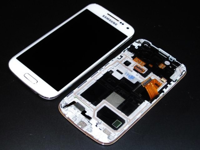 Display Lcd + Frame Per Samsung Galaxy S4 I9195 Mini Bianco Originale Gh97-14766B