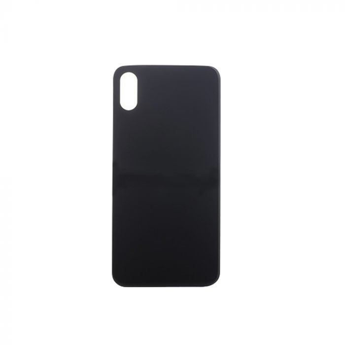 BACK COVER VETRO IPHONE XS GRIGIO SIDERALE/NERO BIG HOLE - NO LOGO