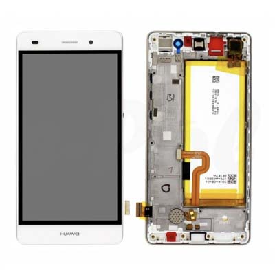 Lcd + Touch + Frame + Batteria Per Ale-L21 Huawei P8 Lite - Bianco