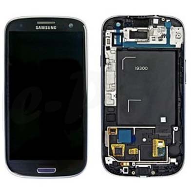 Display Lcd Schermo Con Cornice Per Samsung Galaxy S3 I9300 Blu Gh97-13630A