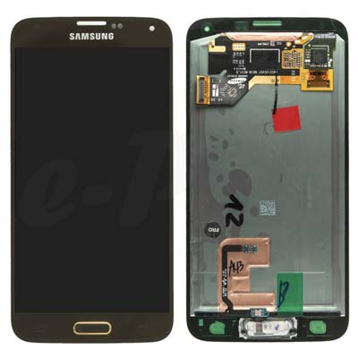 Display Lcd Schermo Per Samsung Galaxy S5 Oro Sm-G900 Gh97-15734D Gh97-15959D