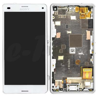 Frame + Lcd + Touch Screen Per D5803, D5833 Xperia Z3 Compact - Bianco