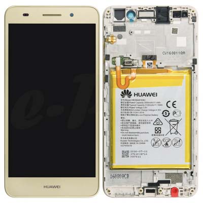 Lcd + Touch + Frame + Batteria Per (Cam-L21) Huawei Y6 Ii L21 - Oro