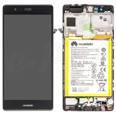 Display Lcd Schermo + Touch + Small Parts Per Huawei P9 Grey 02350Rpt Service Pack