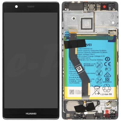 Lcd + Touch + Frame + Batteria Per Huawei P9 Plus - Grigio