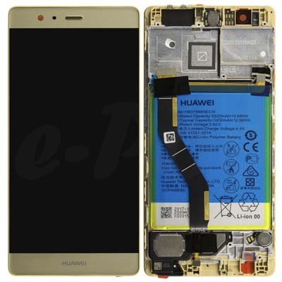 Lcd + Touch + Frame + Batteria Per Huawei P9 Plus - Oro