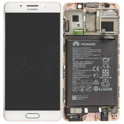 Lcd + Touch + Frame + Bianco Batteria Per Huawei Mate 9 Pro