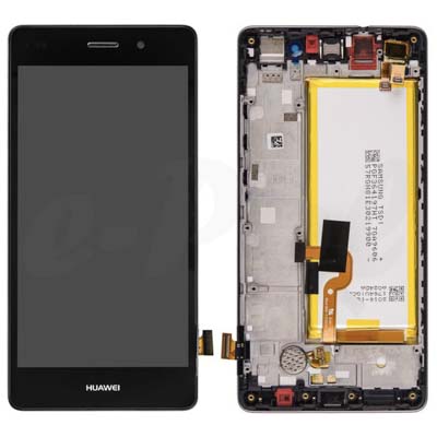 Lcd + Touch + Frame + Batteria Per Huawei P8 Lite - Nero