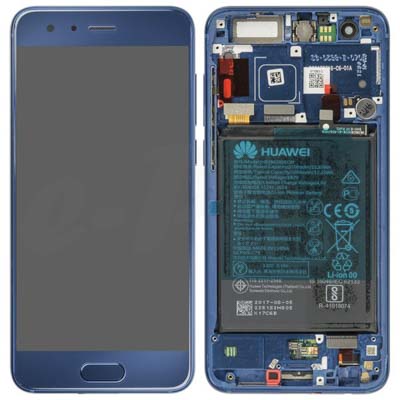 Display Lcd Schermo + Touch + Small Parts Per Huawei Honor 9 Blu 02351Lbv Service Pack