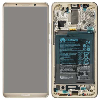 Lcd + Touch + Frame + Batteria Per Huawei Bla-L09 Mate Pro 10, Bla-L29 Mate Pro 10 - Brown  Bulk