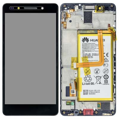 Display Lcd Schermo + Touch + Batteria Nero Per Huawei Honor 7 Service Pack 02350Mfn