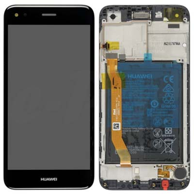 Lcd + Touch + Frame + Batteria Per Huawei P9 Lite Mini / Y6 Pro 2017 - Nero