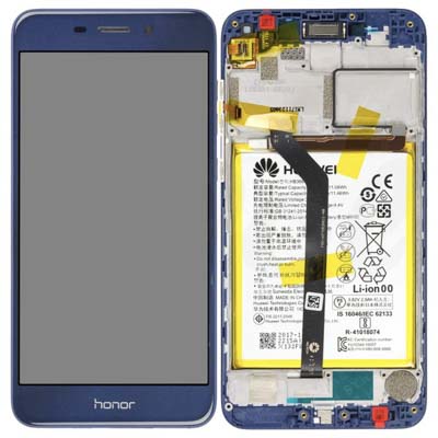 Lcd + Touch + Frame + Batteria Per Jmm-L22 Huawei Honor 6C Pro - Blu