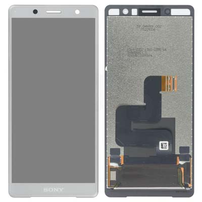 Lcd + Touch + Cornice Per (H8314), (H8324) Sony Xperia Xz2 Compact Dual - White Silver