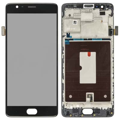 Lcd + Touch + Cornice Per (A3003) Oneplus 3 - Grafite Nero