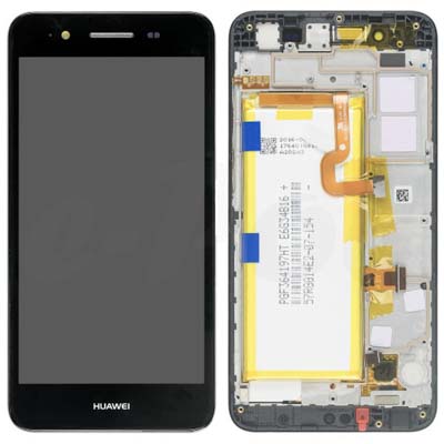 Lcd + Touch + Frame + Batteria Per (Tag-L21) Huawei Gr3, P8 Lite Smart, Enjoy 5S - Nero