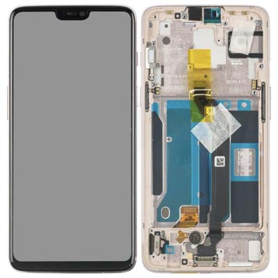 Lcd + Touch + Frame Per Oneplus 6 - Rose Oro