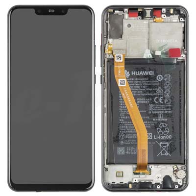 Lcd + Touch + Frame + Batteria Per (Par-Lx1, Par-Lx9) Huawei Nova 3 - Nero