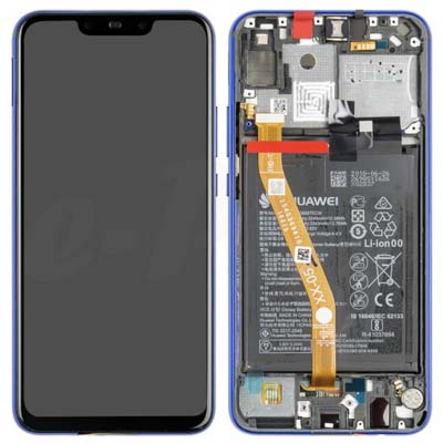 Lcd + Touch + Frame + Batteria Per (Ine-Lx1) Huawei P Smart + - Iris Purple