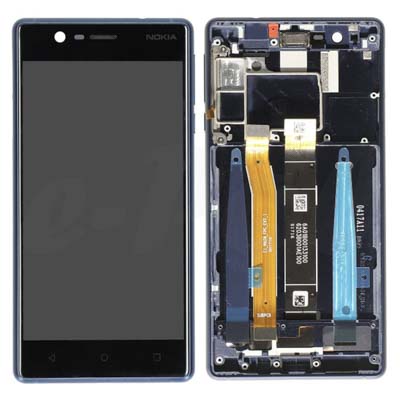 Lcd + Touch + Frame Per (Ta-1032, Ta-1020) Nokia 3 Dual - Blu Scuro