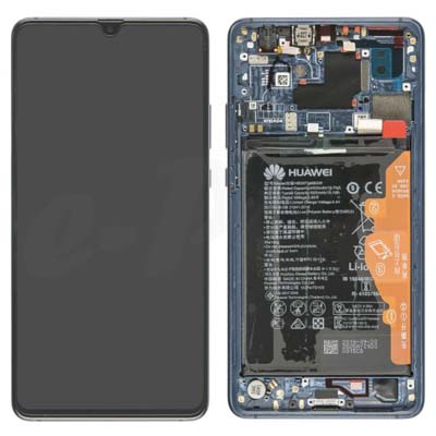 Lcd + Touch + Frame + Batteria Per Ever-L29B Huawei Mate 20 X - Midnight Blu