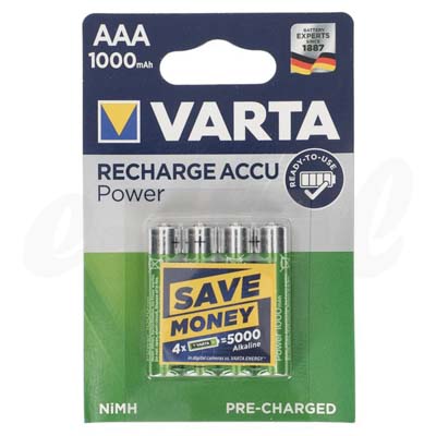 Batterie VARTA 4 pezzi 1000mAh HR03