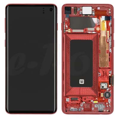 Lcd + Touch + Frame Per G973F Samsung Galaxy S10 - Rosso