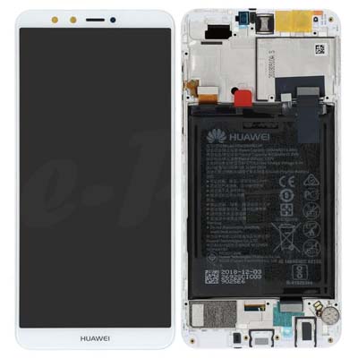 Lcd + Touch + Frame + Batteria Per Fla-L21 Huawei Y9 (2018) - Bianco