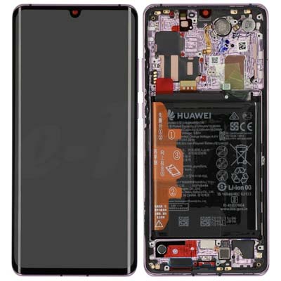 Lcd + Touch + Frame + Batteria Per Vog-L29, Vog-L09, Vog-L04 Huawei P30 Pro - Rosa