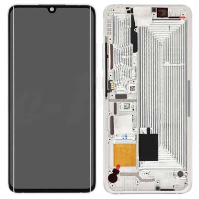 Lcd + Touch + Frame Per Xiaomi Mi Note 10, Mi Note 10 Pro - Glacier Bianco