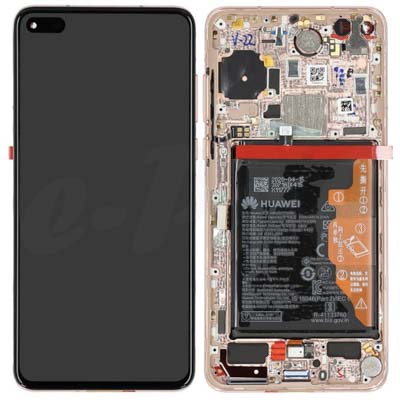 Lcd + Touch + Frame + Batteria Per Ana-An00, Ana-Tn00 Huawei P40 - Blush Oro