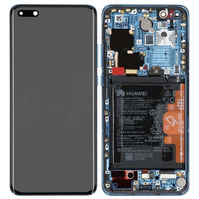 Lcd + Touch + Frame + Batteria Per Els-Nx9, Els-N04 Huawei P40 Pro - Deep Sea Blue