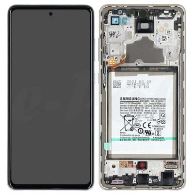 Lcd + Touch + Frame + Battery Per A725F Samsung Galaxy A72 - Awesome White