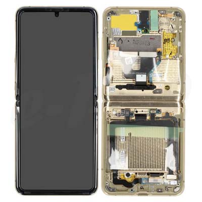 Lcd + Touch + Frame Per F700N Samsung Galaxy Z Flip - Mirror Gold