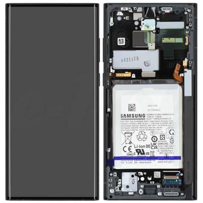 Lcd + Touch + Frame + Batteria Per S908B Samsung Galaxy S22 Ultra 5G - Graphite