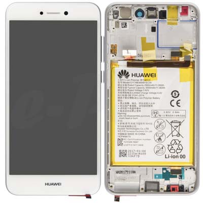 Lcd + Touch + Frame + Batteria Per Huawei P8 Lite 2017 Dual - Bianco 02351Dng 023512Vbs