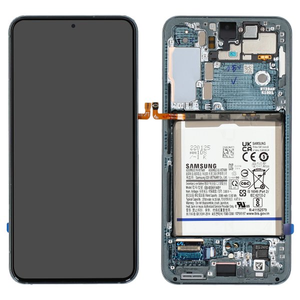 Lcd + Touch + Frame + Battery Per S901B Samsung Galaxy S22 - Green